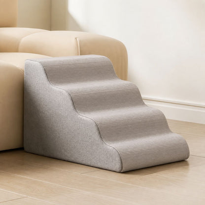 escalier pour chien descente progressive gris quatre marches canape