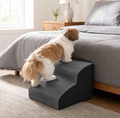 Escalier pour chien en mousse à mémoire de forme pour accéder facilement au lit