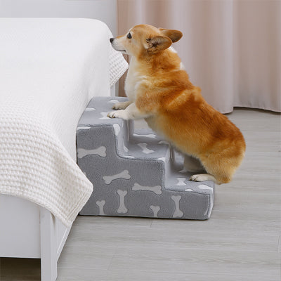 escalier pour chien motif os gris canapé montée facile