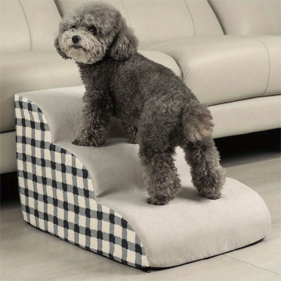 escalier pour chien motifs ours gris blanc noir autonomie canapé