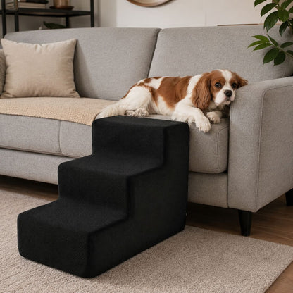 escalier pour chien noir trois marches chien canape