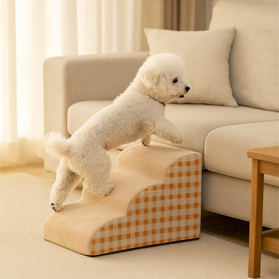 escalier pour chien petit chien montée facile carreaux orange beige