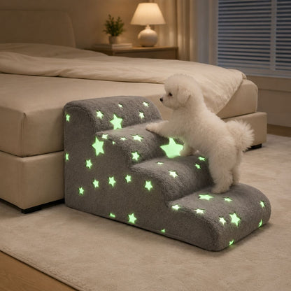 escalier pour chien phosphorescent gris canape etoiles lumineuses