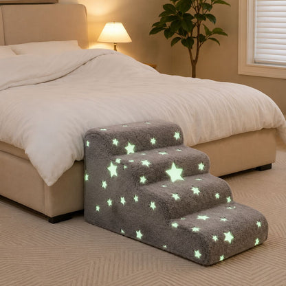 escalier pour chien phosphorescent gris etoiles lumineuses chambre nuit