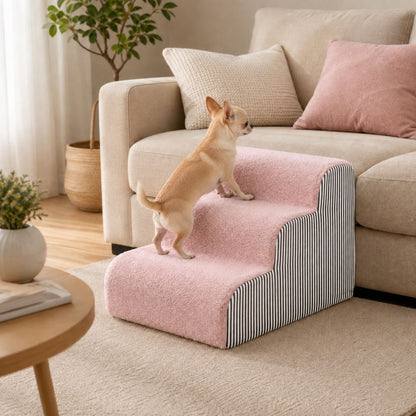 escalier pour chien rose chihuahua monte canape