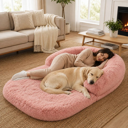 grand matelas pour chien rose doux long