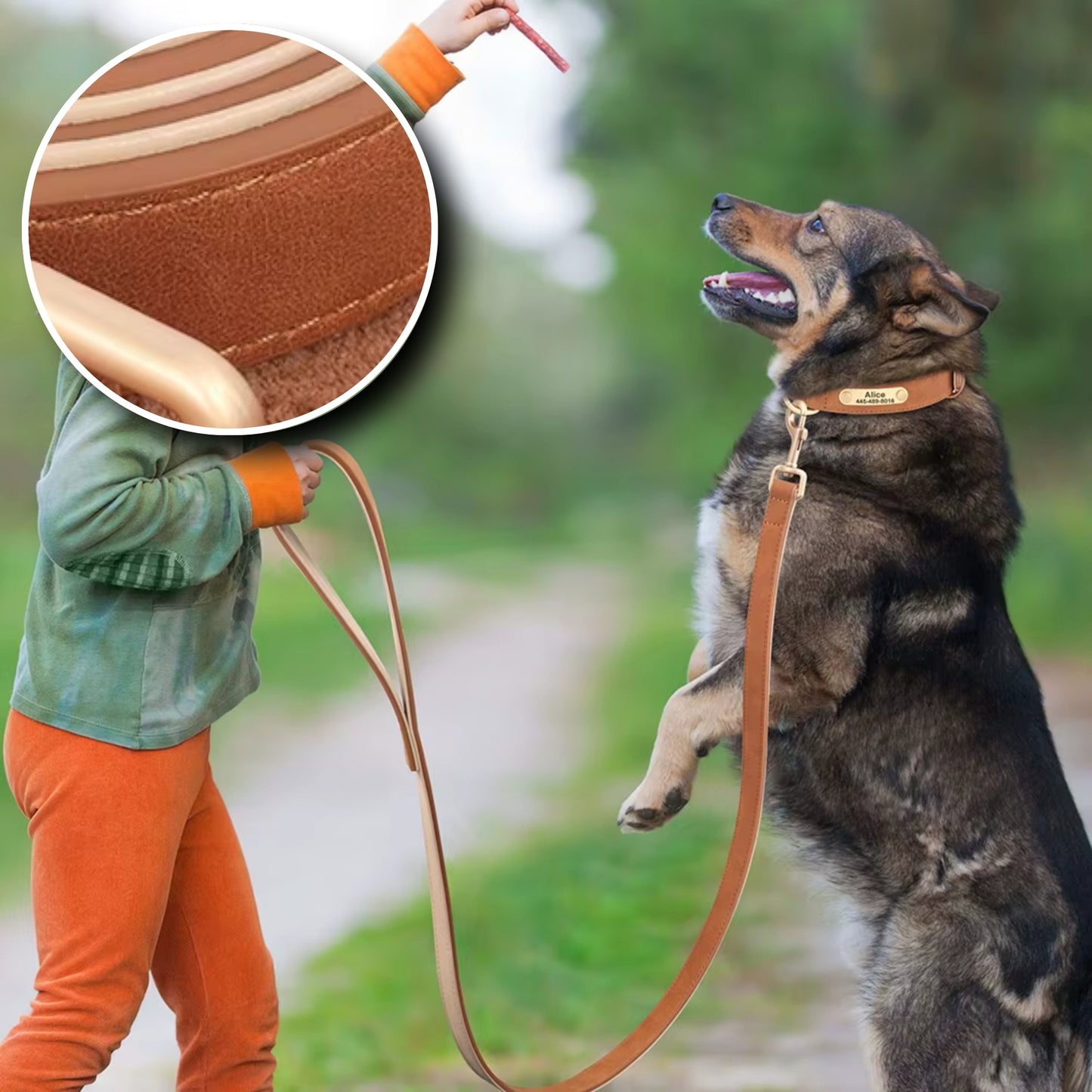 Laisse pour Chien - Cuir Rembourré