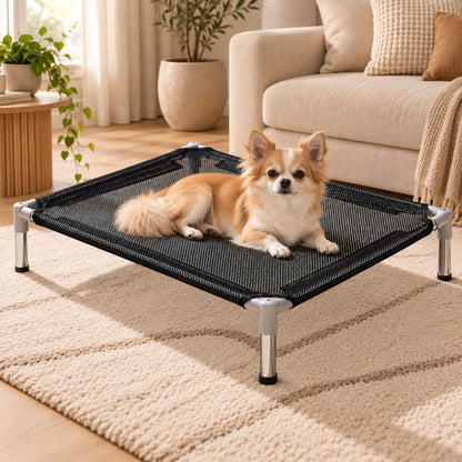 lit de camp pour chien petit chien mesh noir respirant salon