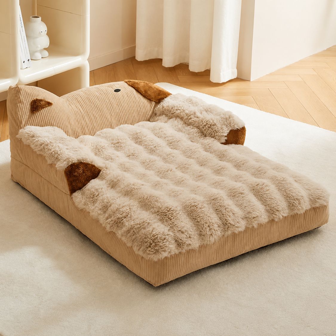 lit pour chien canape ours beige cocon douillet
