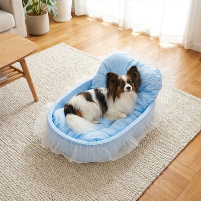 lit pour chien confort reparateur bleu petit chien