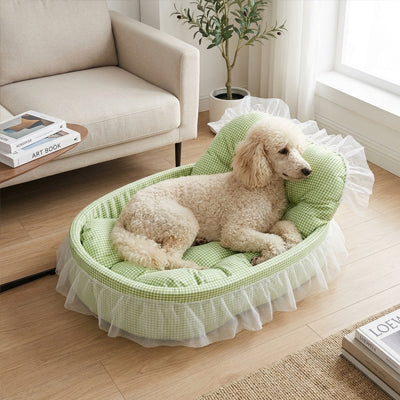lit pour chien confort reparateur vert doux