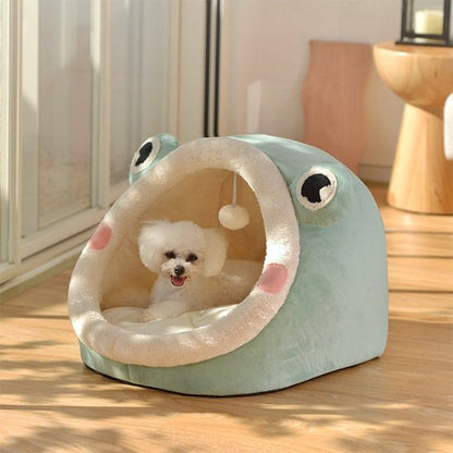 lit pour chien grenouille vert clair doux confortable petit chien