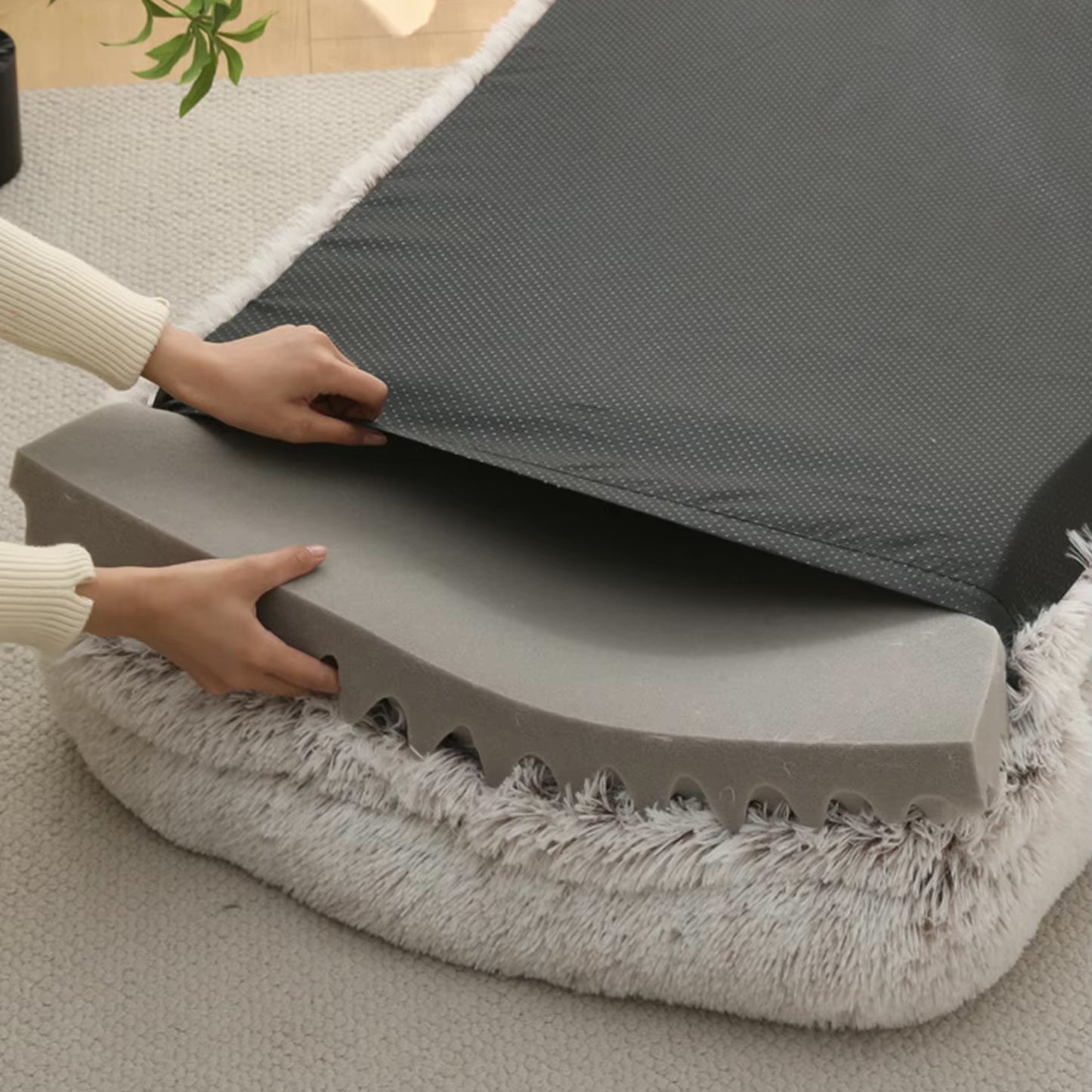 Lit mémoire de forme pour chien – gris