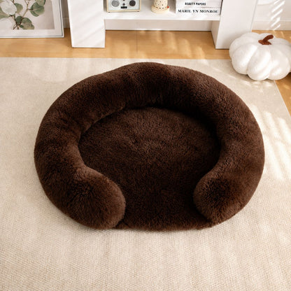 lit pour chien peluche ultra douce marron chocolat