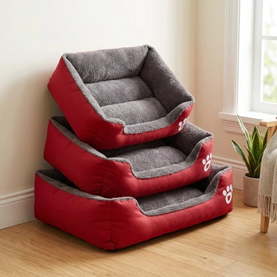lit pour chien rouge plusieurs tailles