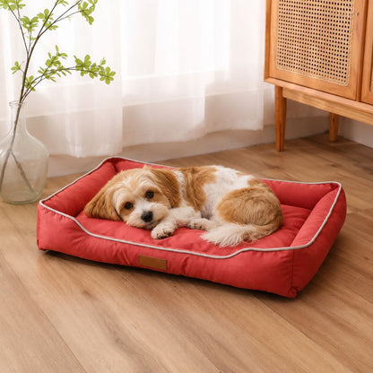 lit pour chien rouge resistant chien allonge