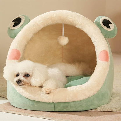 lit pour chien ultra confortable grenouille peluche douce