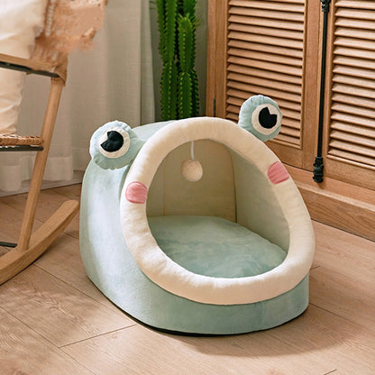lit pour chien ultra confortable grenouille vert clair