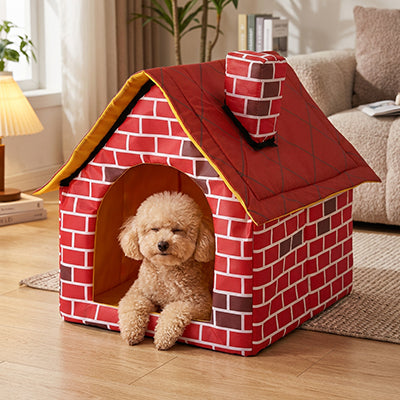 maison pour chien chiot maison brique rouge confort chaleureux