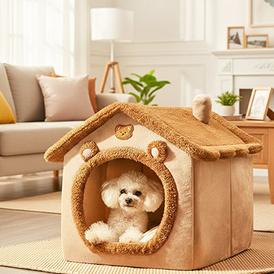 maison pour chien confortable douce peluche refuge chaleureux