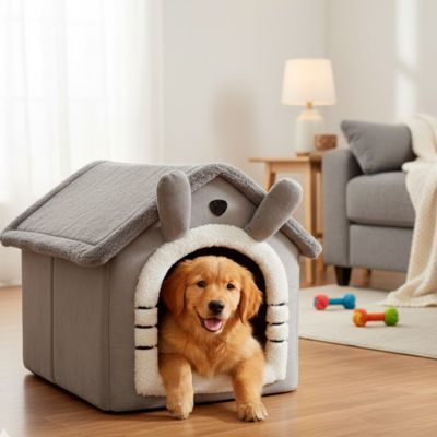 maison pour chien forme lapin chalet interieur refuge chaleureux