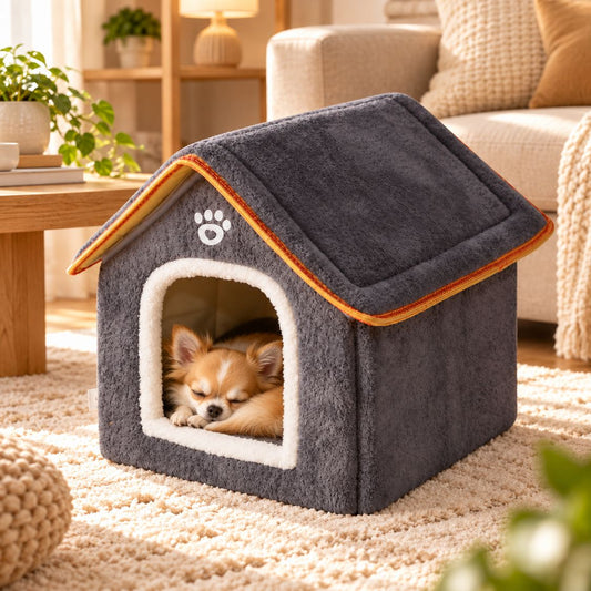 maison pour petit chien grise chihuahua