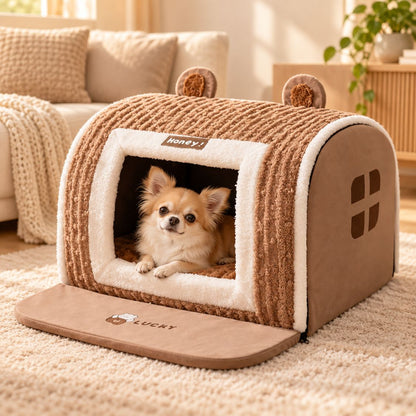 maison pour petit chien marron petit chien