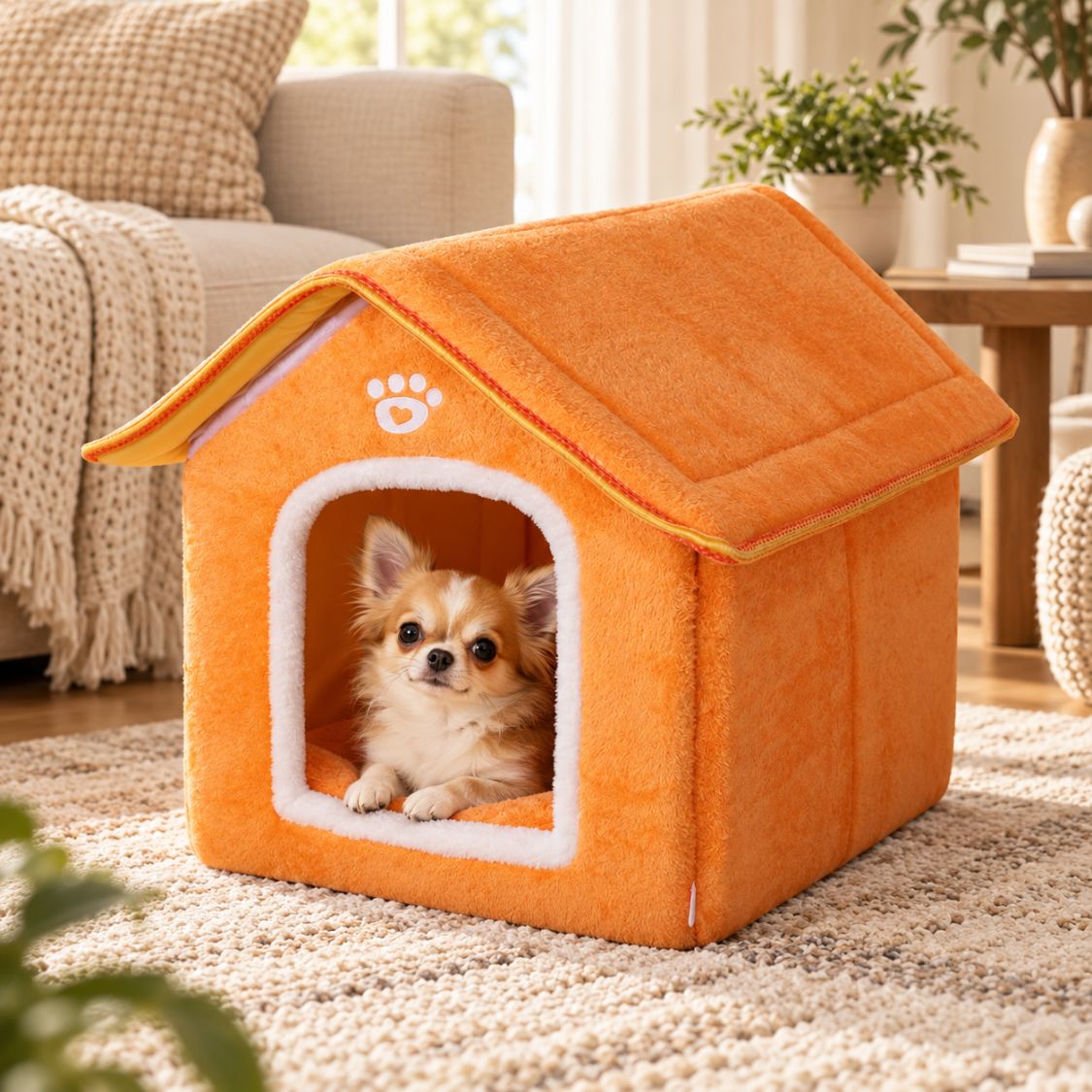 maison pour petit chien orange chihuahua