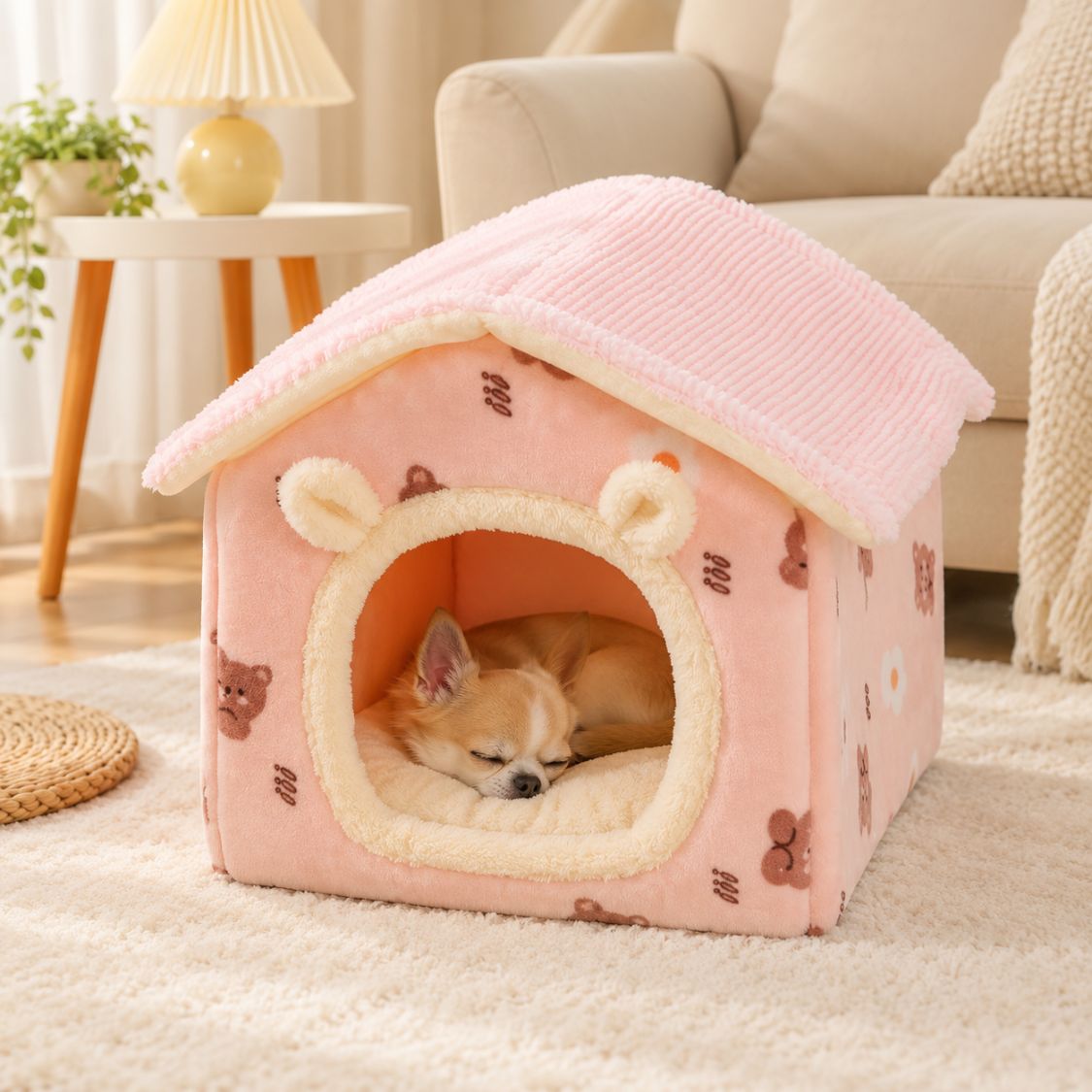 maison pour petit chien rose chihuahua