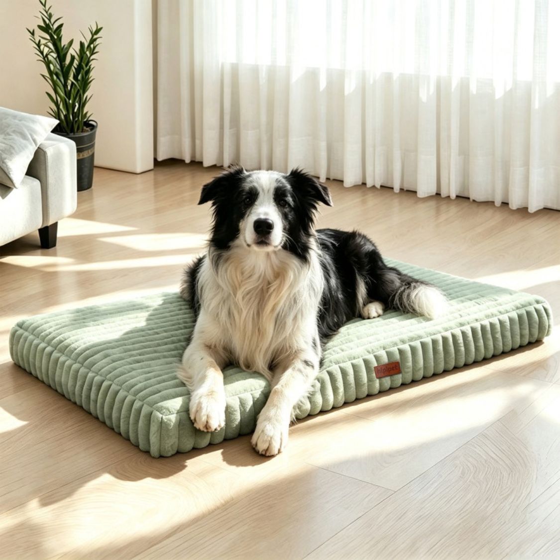 matelas orthopedique pour chien vert chien assis