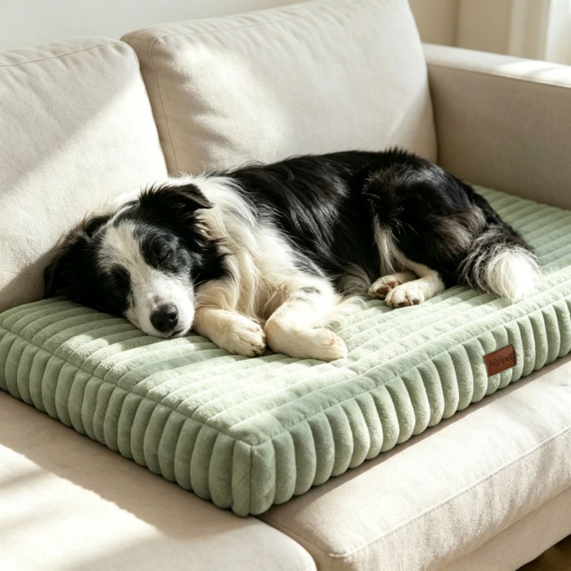 matelas orthopedique pour chien vert chien endormi