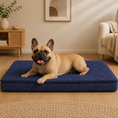 matelas pour chien XXL bleu bouledogue confort