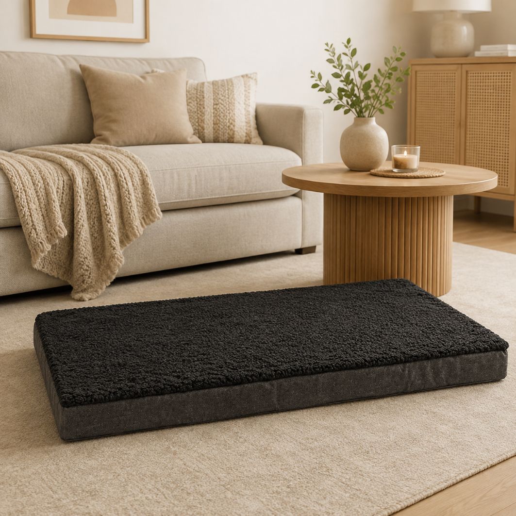 matelas pour chien XXL noir couchage spacieux sans rebords