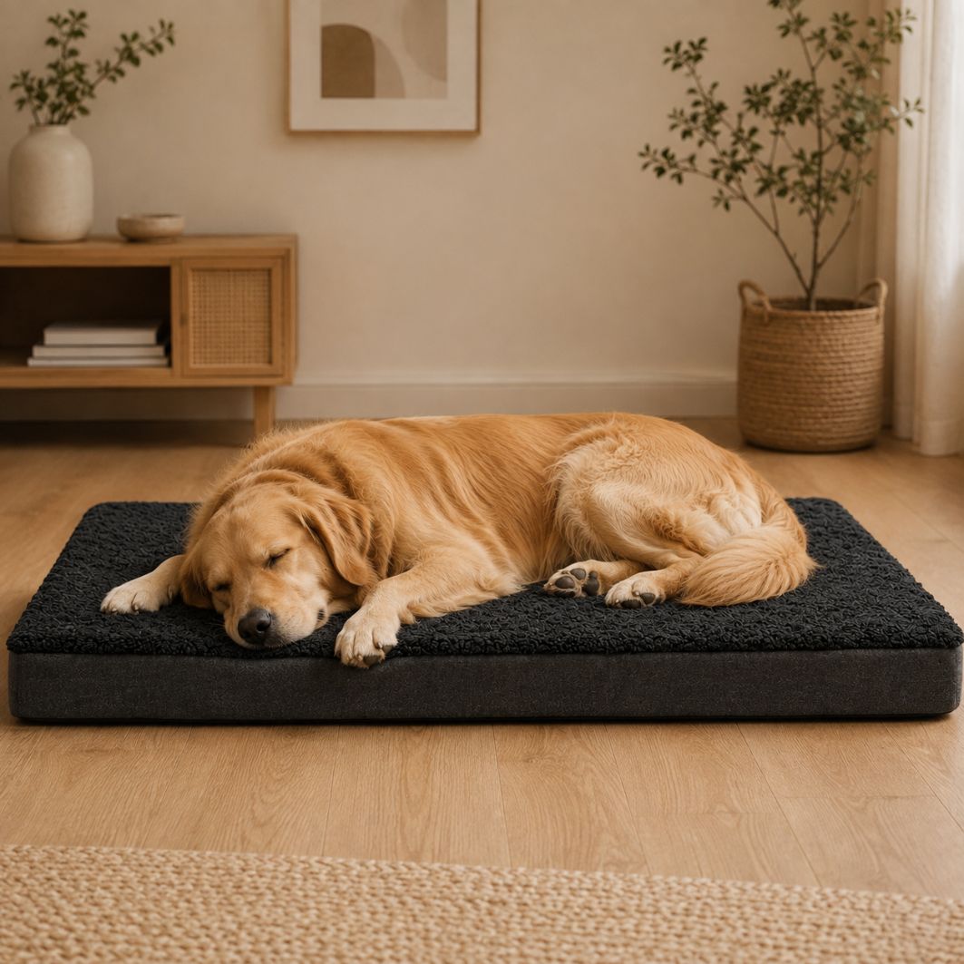 matelas pour chien XXL noir mousse alveolee construction