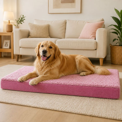 matelas pour chien a memoire de forme rose mousse orthopedique