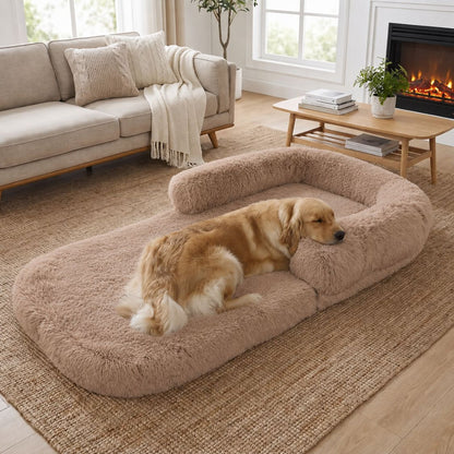 matelas pour chien xxl brun chien endormi canape