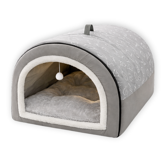 Niche cocon confortable pour chien – gris