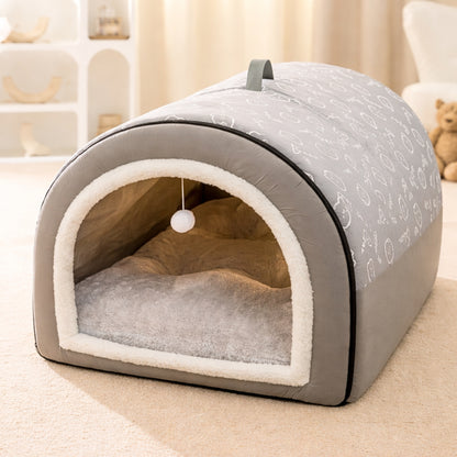 Niche cocon confortable pour chien – gris