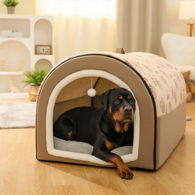 niche pour chien interieur beige confortable moelleuse respirante