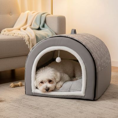 niche pour chien interieur grotte douillette petit chien velours doux