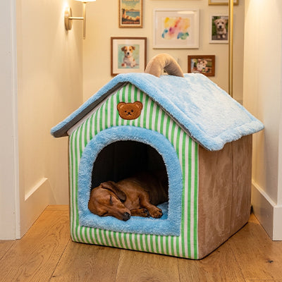 niche pour chien interieur refuge douillet vert