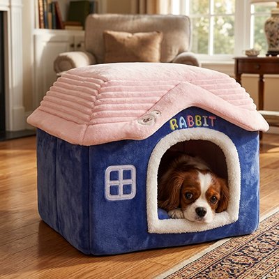niche pour chien intérieur rose douce chaleureuse
