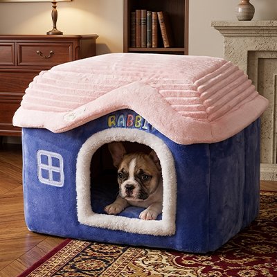 niche pour chien intérieur violet espace repos sécurisé