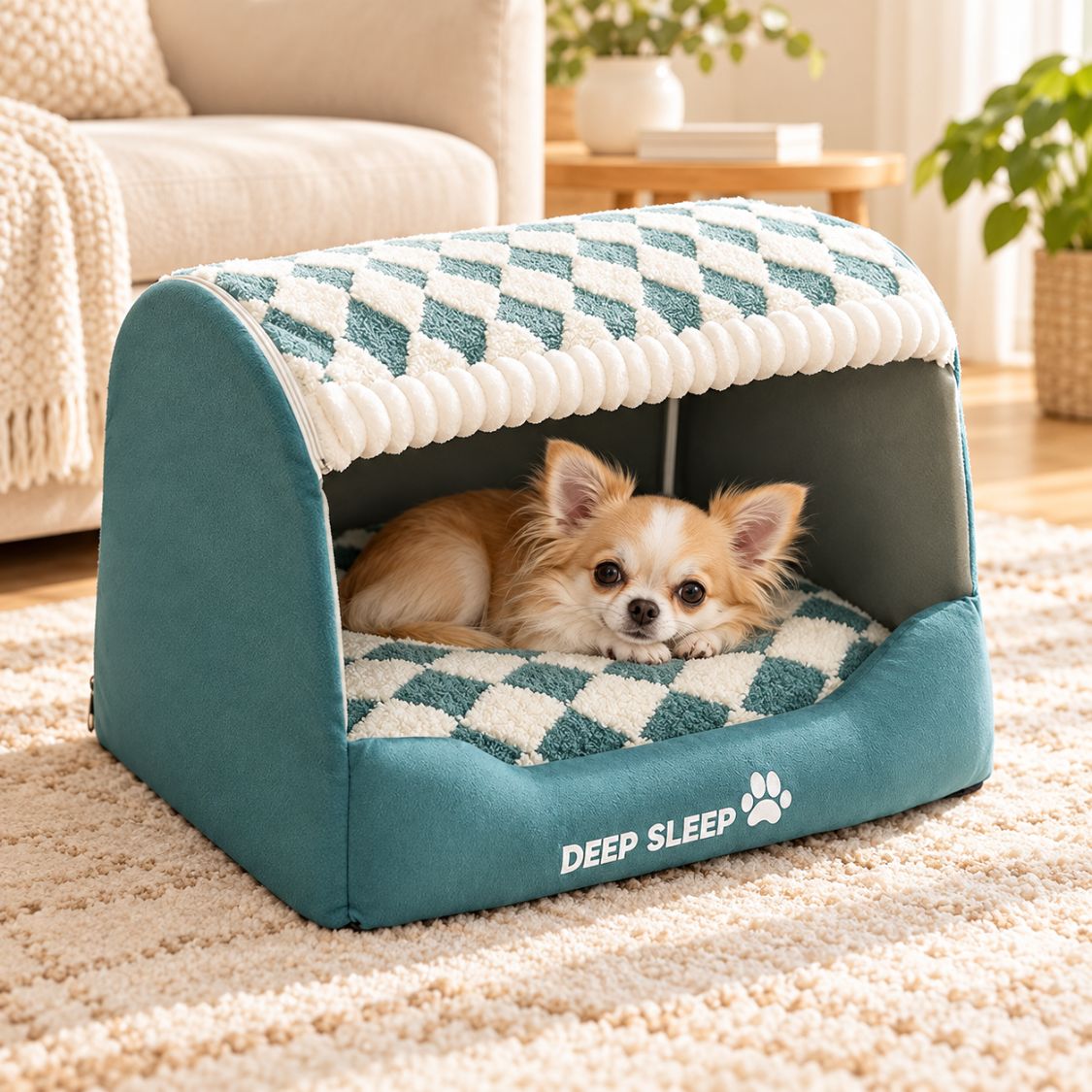 niche pour petit chien bleue chihuahua