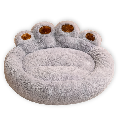 Panier cocon pour chien – patte d’ours gris