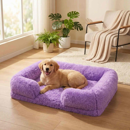 panier chien violet moelleux petit chien salon