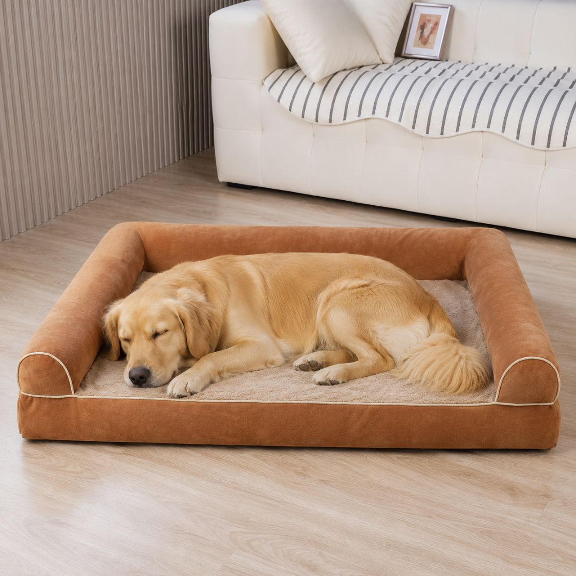 panier chien xxl beige grand chien confortable