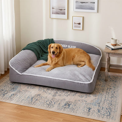 panier chien xxl moelleux gris doux