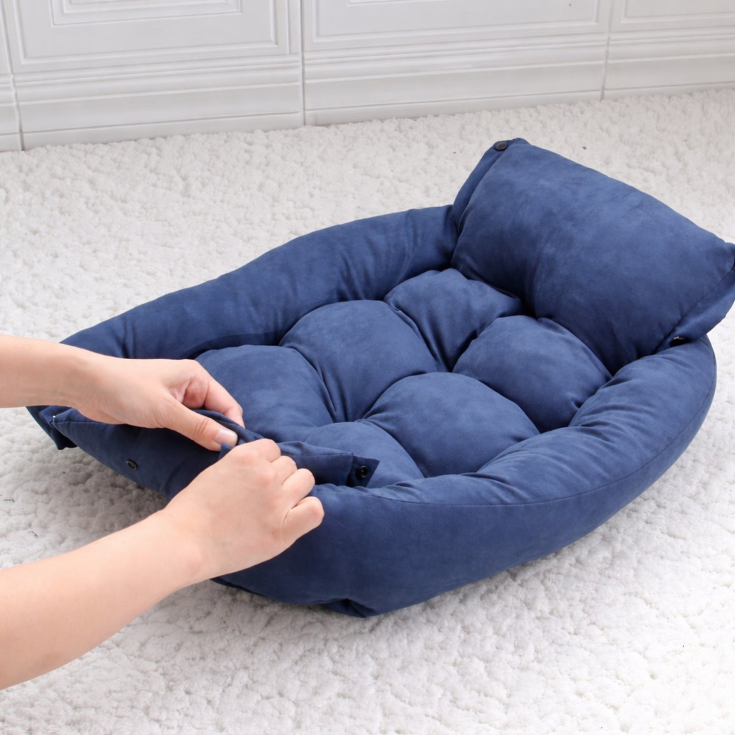 Panier modulable pour chien – bleu