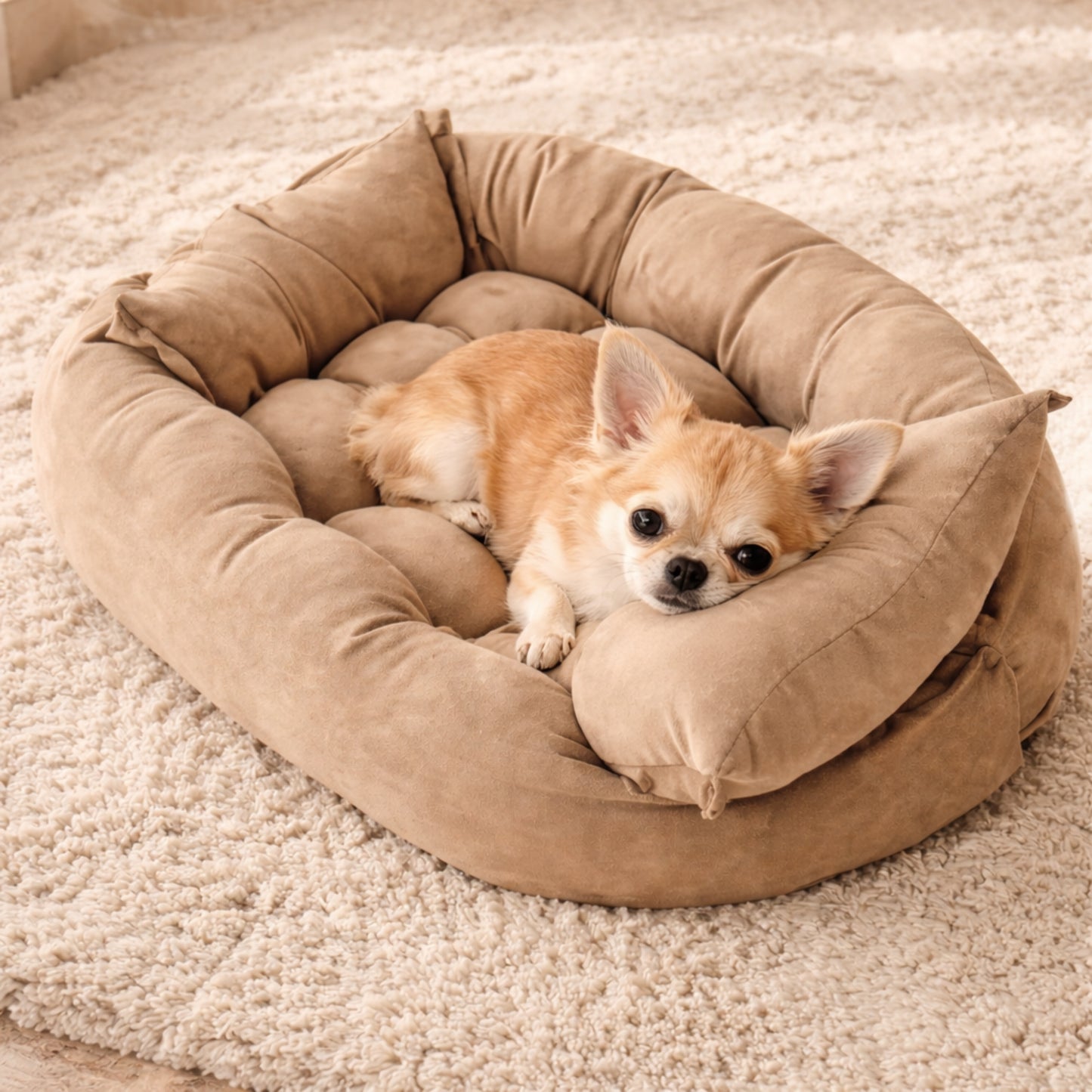 Panier modulable pour chien – beige